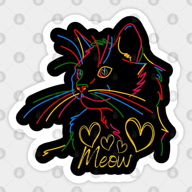 Whiskered Wonders: A Purr-fect Cat-Inspired Design Sticker by Teeeshirt